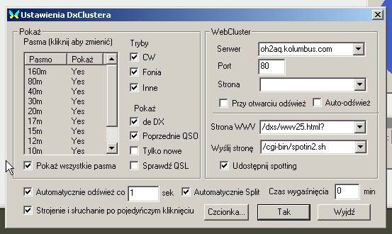 konfiguracja DX Clustera